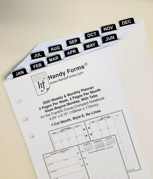 FCC Monthly Tabs for Planner Top Edge (2 Sets)