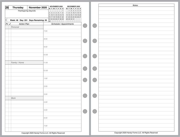 FCS Daily Planner, 2 Pages per Day, 6 Pages per Month (Style A Special)