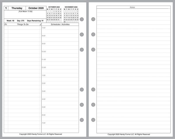 FCC Daily and Monthly Planner, 2 Pages per Day, 2 Pages per Month, Style A