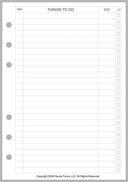 PW To-Do Checklist with Priority and Due Date - Personal Wide