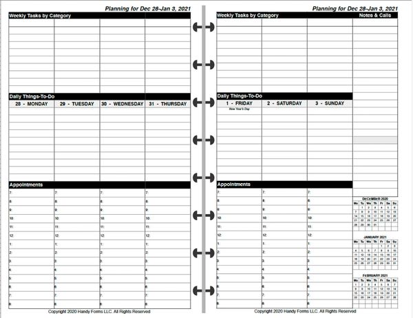 LVJ Weekly Planner, 2 Pages per Week, 2 Pages per Month, with Daily  Schedule Tasks and Plans (Style VT)