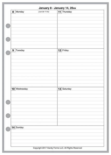 2024 Weekly Planner Refill, Classic Size for Franklin Covey, Set No. 1 -   UK