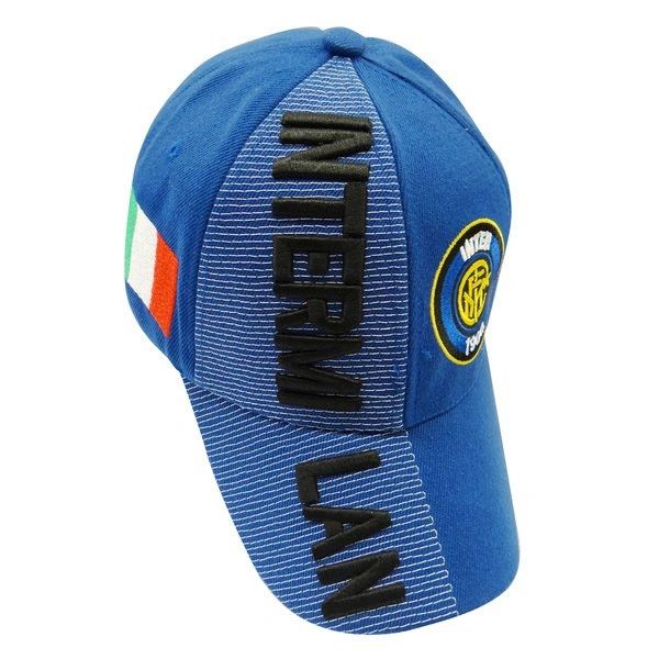 INTER MILAN BLUE COUNTRY FLAG WITH LOGO SOCCER EMBOSSED HAT CAP .. HIGH QUALITY .. NEW