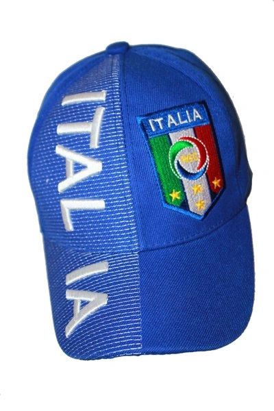 ITALIA ITALY BLUE 4 STARS FIGC LOGO FIFA SOCCER WORLD CUP EMBOSSED HAT CAP .. HIGH QUALITY .. NEW
