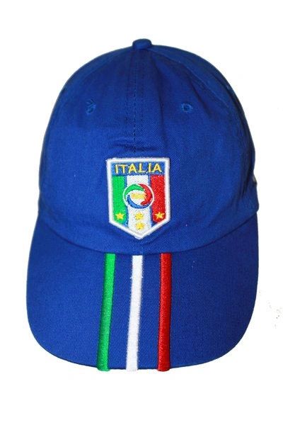 ITALIA ITALY BLUE WITH COLORED STRIPES FIGC LOGO FIFA SOCCER WORLD CUP EMBOSSED HAT CAP .. HIGH QUALITY .. NEW