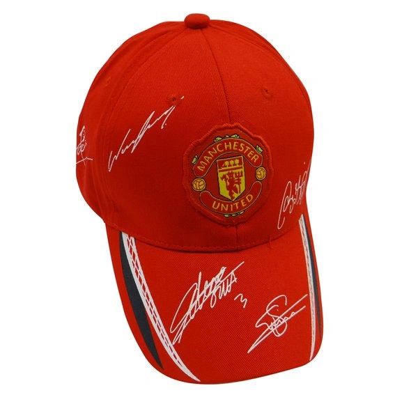 MANCHESTER UNITED RED WITH LOGO SOCCER EMBOSSED HAT CAP .. HIGH QUALITY .. NEW