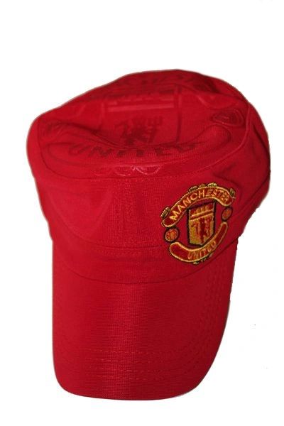 MANCHESTER UNITED RED WITH LOGO SOCCER MILITARY STYLE HAT CAP .. HIGH QUALITY .. NEW