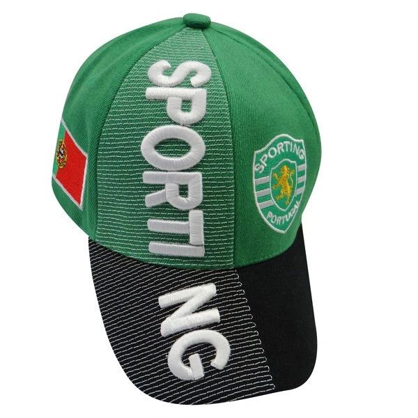 SPORTING BLACK GREEN COUNTRY FLAG WITH LOGO SOCCER EMBOSSED HAT CAP .. NEW