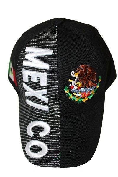 MEXICO BLACK COUNTRY FLAG EMBOSSED HAT CAP .. NEW