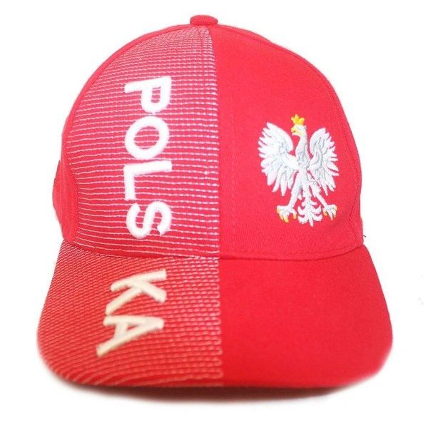 POLSKA POLAND RED WITH EAGLE COUNTRY FLAG EMBOSSED HAT CAP .. FOR KIDS : 6 - 10 YRS.. NEW