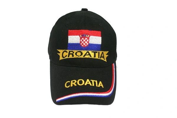 CROATIA BLACK COUNTRY FLAG EMBOSSED HAT CAP .. NEW