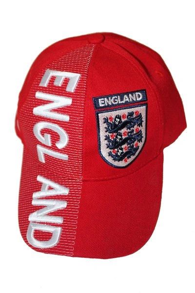 ENGLAND RED 3 LIONS EMBOSSED HAT CAP .. NEW