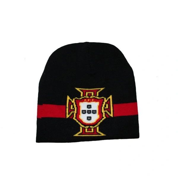 PORTUGAL BLACK FPF LOGO FIFA SOCCER WORLD CUP TOQUE HAT .. NEW