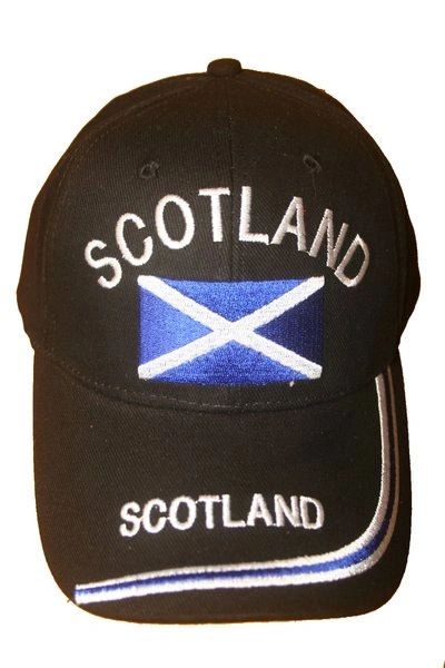 SCOTLAND BLACK COUNTRY FLAG EMBOSSED HAT CAP .. NEW