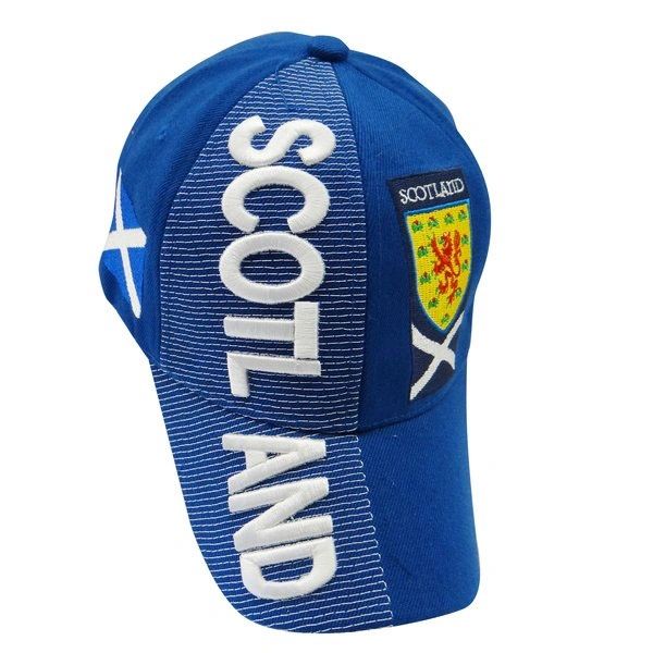 SCOTLAND BLUE COUNTRY FLAG WITH LION ON BRIM EMBOSSED HAT CAP .. NEW