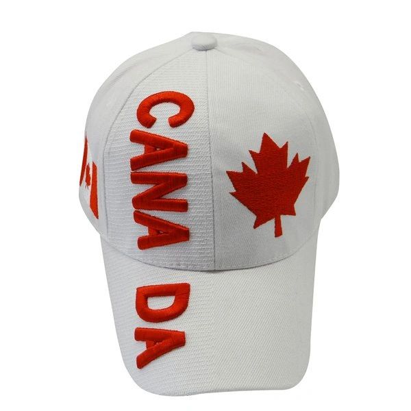 CANADA WHITE COUNTRY FLAG EMBOSSED HAT CAP .. NEW