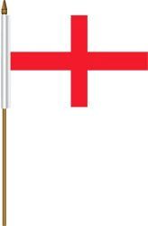 ENGLAND 4" X 6" INCHES MINI COUNTRY STICK FLAG BANNER WITH STICK STAND ON A 10 INCHES PLASTIC POLE .. NEW AND IN A PACKAGE