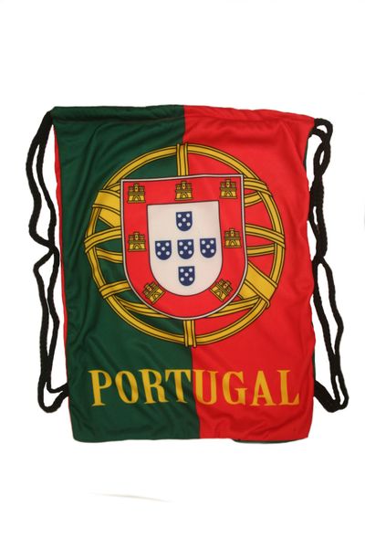 PORTUGAL COUNTRY FLAG DRAWSTRING KNAPSACK BAG ..SIZE : 14" X 8" INCHES .. NEW AND IN A PACKAGE