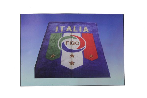 ITALIA ITALY FIGC LOGO FIFA SOCCER WORLD CUP LUXURY PLUSH BLANKET .. QUEEN SIZE BEDSPREAD 79" X 94" INCH