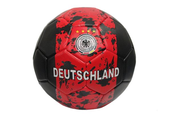 DEUTSCHLAND GERMANY Red Black Design Deutscher Fussball - Bund Logo, FIFA WORLD CUP SOCCER BALL SIZE 5