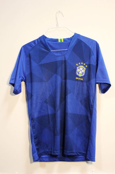 BRASIL Blue 5 Stars CBF Logo FIFA World Cup JERSEY Set : T-SHIRT & PANTS