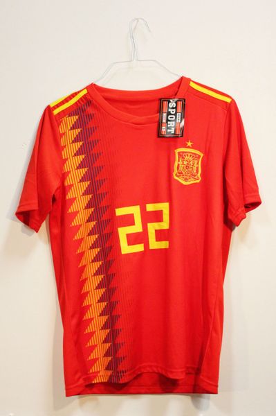 SPAIN One Star , ISCO #22 Country Flag Logo FIFA World Cup JERSEY Set : T-SHIRT & PANTS
