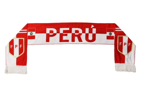 PERU Country Flag , FPF Logo FIFA World Cup WARM THIN CRASHED FLEECE SCARF