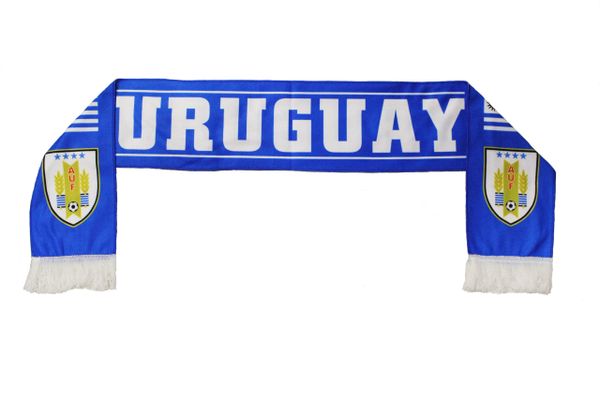URUGUAY Country Flag 4 Stars , AUF Logo FIFA World Cup WARM THIN CRASHED FLEECE SCARF