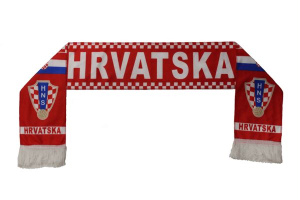 HRVATSKA CROATIA , HNS Logo FIFA World Cup WARM THIN CRASHED FLEECE SCARF