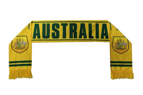 AUSTRALIA , AUSTRALIA FOOTBALL Logo FIFA World Cup WARM THIN CRASHED FLEECE SCARF
