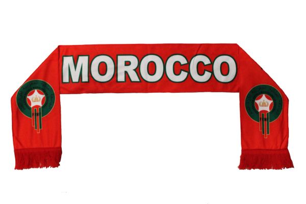 MOROCCO , FRMF Logo FIFA World Cup WARM THIN CRUSHED FLEECE SCARF