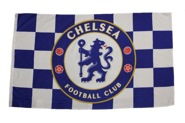 CHELSEA - WHITE AND BLUE WITH CLUB LOGO 3 X 5 FEET FLAG BANNER.. NEW