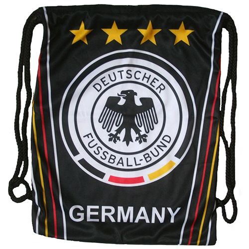 GERMANY 4 Stars , DEUTSCHE FUSSBALL - BUND Logo DRAWSTRING KNAPSACK BAG .. Size : 14" X 18" Inch