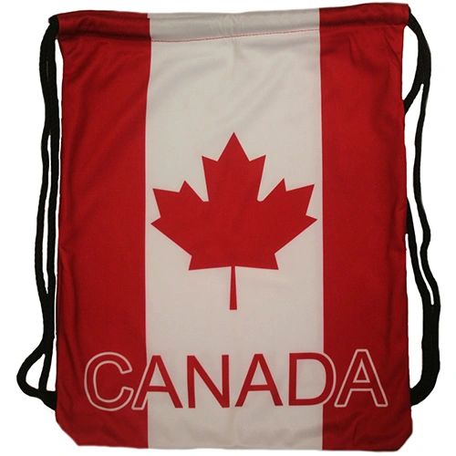 CANADA Country Flag DRAWSTRING KNAPSACK BAG .. Size : 14" X 18" Inch