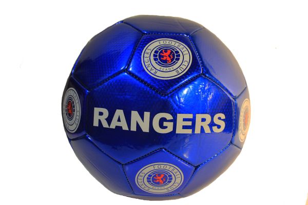 RANGERS F.C. / SCOTTISH PREMIERSHIP , SCOTLAND / BLUE WITH WHITE STRIPES SOCCER BALL SIZE 5 .. NEW AND IN A PACKAGE