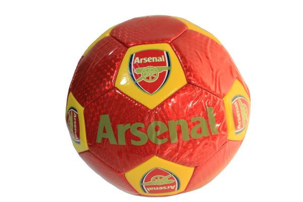 ARSENAL / PREMIER LEAGUE , ENGLAND / WHITE WITH RED STRIPES SOCCER BALL SIZE 5.. NEW AND IN A PACKAGE