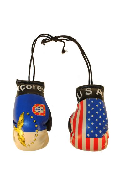 USA & ACORES AZORES Country Flags Mini BOXING GLOVES