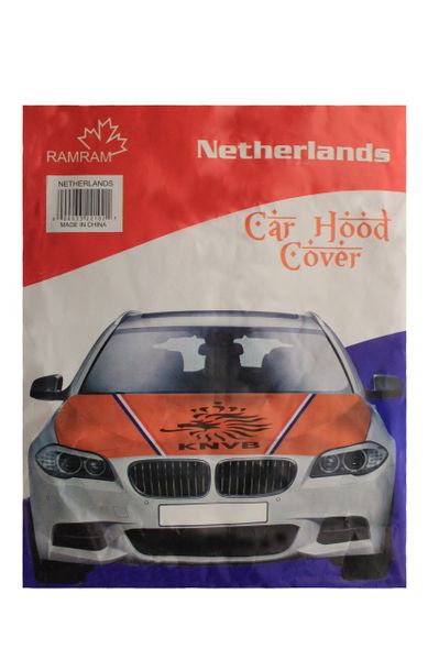 NETHERLANDS Country Flag BLACK KNVB Logo CAR HOOD COVER