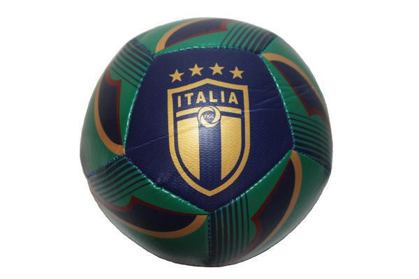 ITALIA ITALY Green With Colored Stripes , 4 Stars FIGC Logo SOCCER BALL