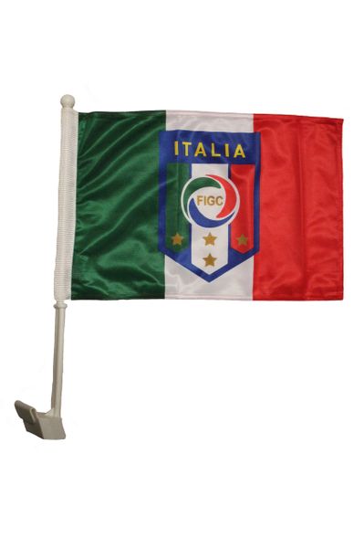 ITALIA ITALY Country , 4 Stars , FIGC Logo 12" x 18" Inch CAR FLAG BANNER