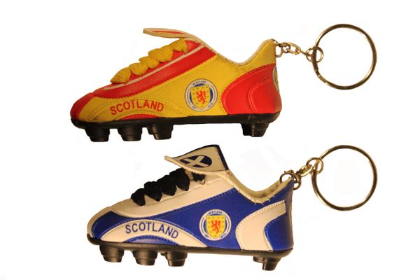 SCOTLAND Red - Yellow & Blue - White ( Set ) , LION RAMPANT Flag Logo Soccer SHOE CLEAT KEYCHAINS