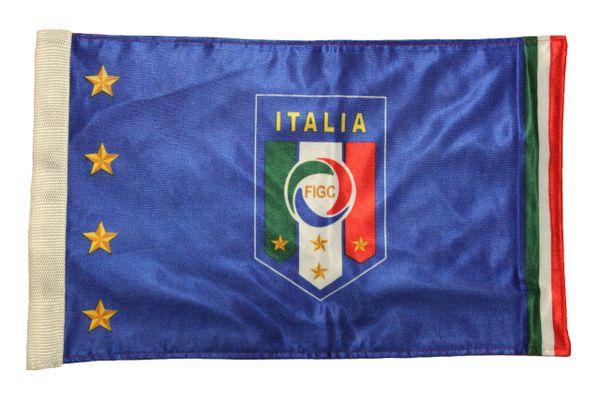 ITALIA ITALY 4 Stars FIGC Logo & CANADA Country Flag 2 Sided 12" X 18" Inch CAR FLAG BANNER Without Pole