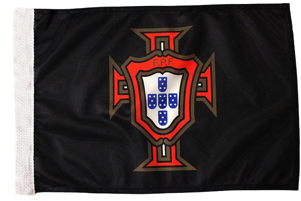PORTUGAL Black FPF Logo 12" X 18" Inch CAR FLAG BANNER Without Pole