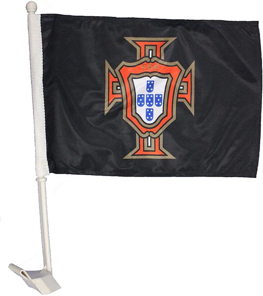 PORTUGAL Black FPF Logo 12" X 18" Inch CAR FLAG BANNER