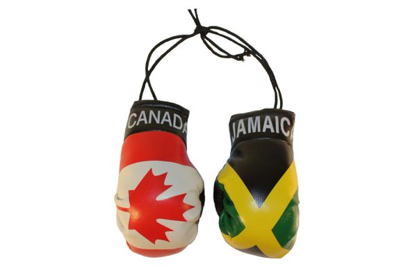 CANADA & JAMAICA Country Flags Mini BOXING GLOVES
