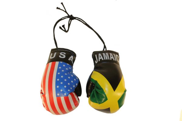USA & JAMAICA Country Flags Mini BOXING GLOVES