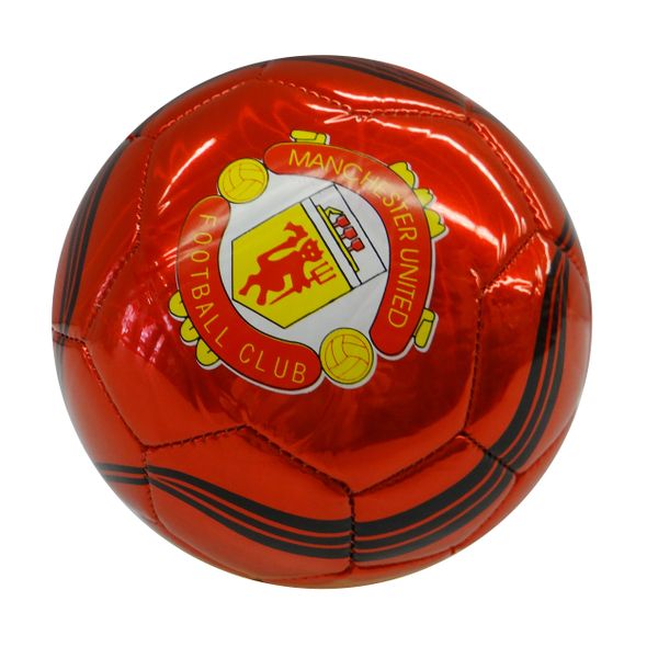 MANCHESTER UNITED / PREMIER LEAGUE , ENGLAND / RED WITH BLACK STRIPES SOCCER BALL SIZE 5 .. NEW AND IN A PACKAGE