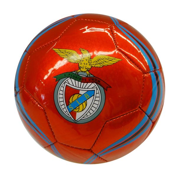 S.L.B. BENFICA / PORTUGUESE SPORT CLUB , PORTUGAL / RED WITH COLORED STRIPES SOCCER BALL SIZE 5.. NEW AND IN A PACKAGE