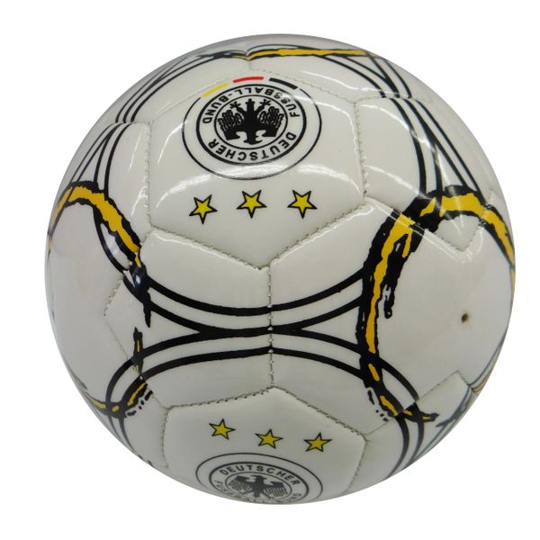 GERMANY 3 STARS WHITE WITH COLORED STRIPES DEUTSCHER FUSSBALL - BUND LOGO FIFA WORLD CUP SOCCER BALL SIZE 5.. NEW AND IN A PACKAGE
