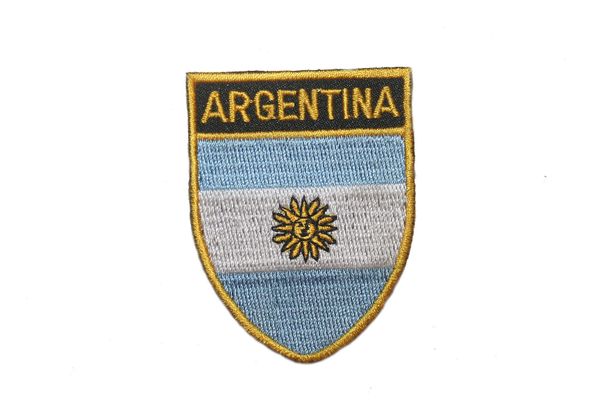 ARGENTINA COUNTRY FLAG OVAL SHIELD EMBROIDERED IRON ON PATCH CREST BADGE .. SIZE : 2" X 2.5" INCHES .. NEW